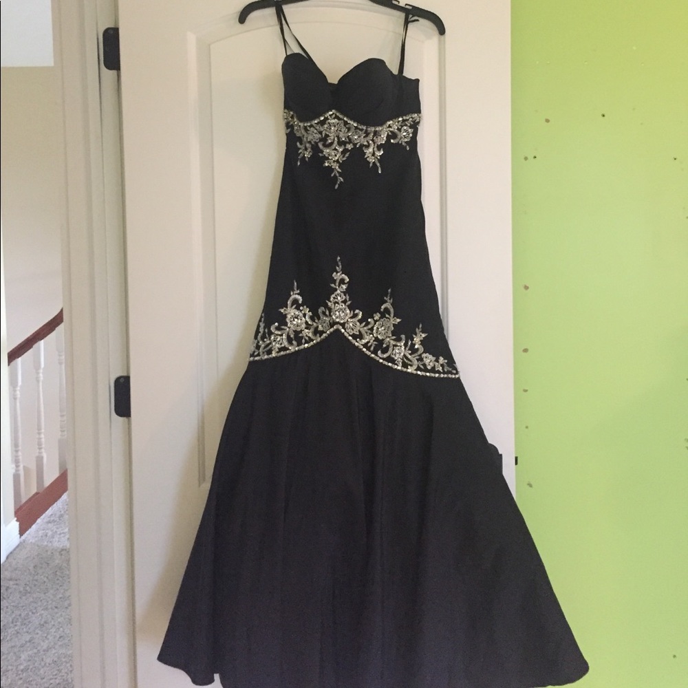 Black beaded gown