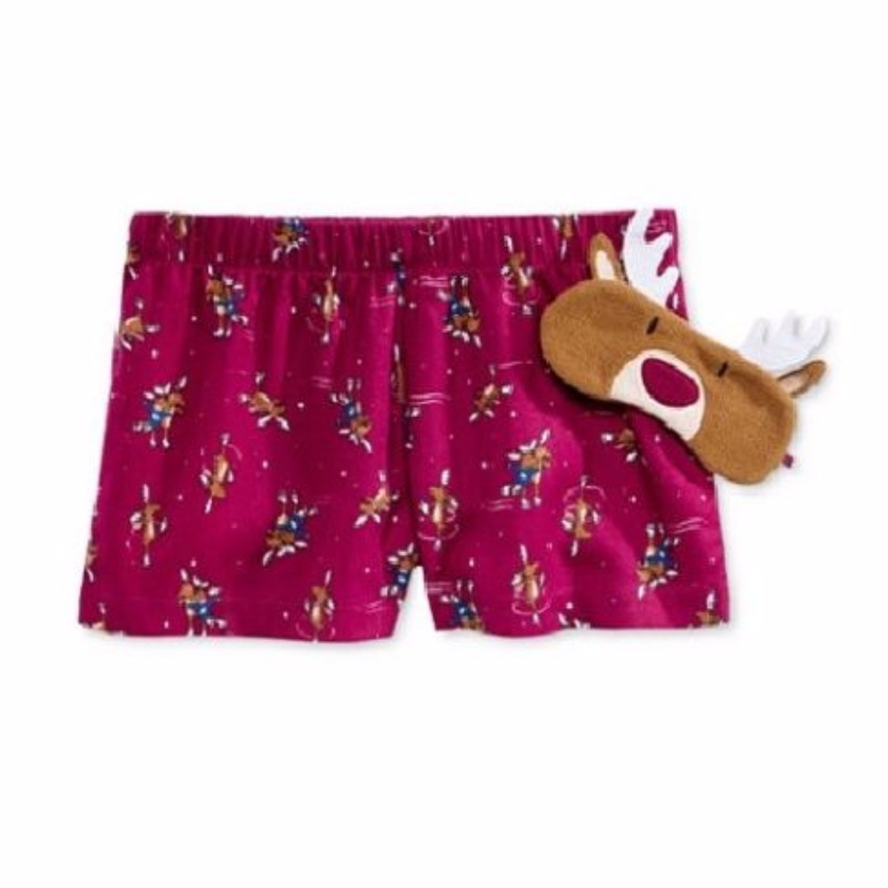 NWT Pajama Shorts and Eye Mask Set Moose