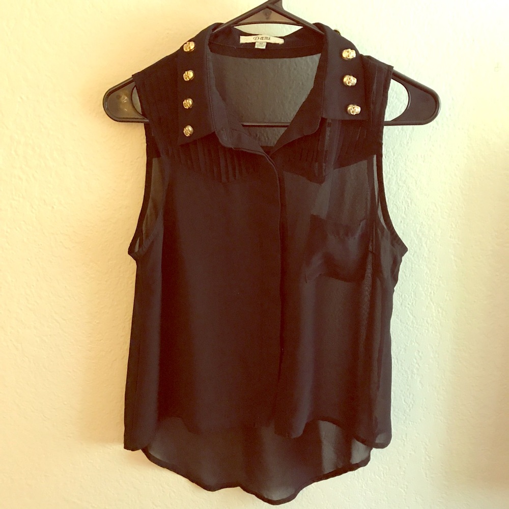 Skull detail sheer top