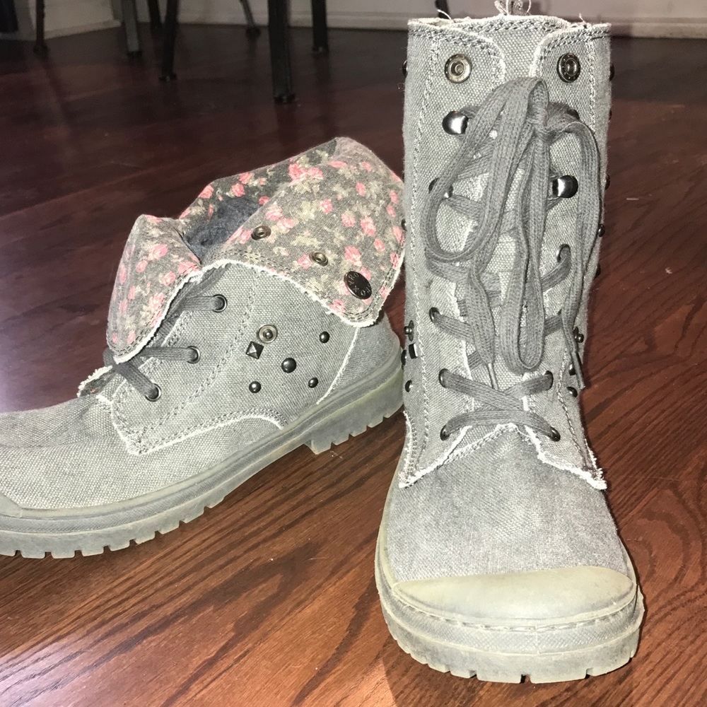 ROXY Canvas Studded Flip Down Boots