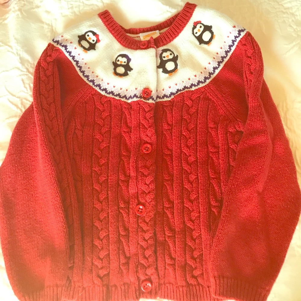 Sweet and soft penguin cable knit Gymboree sweater