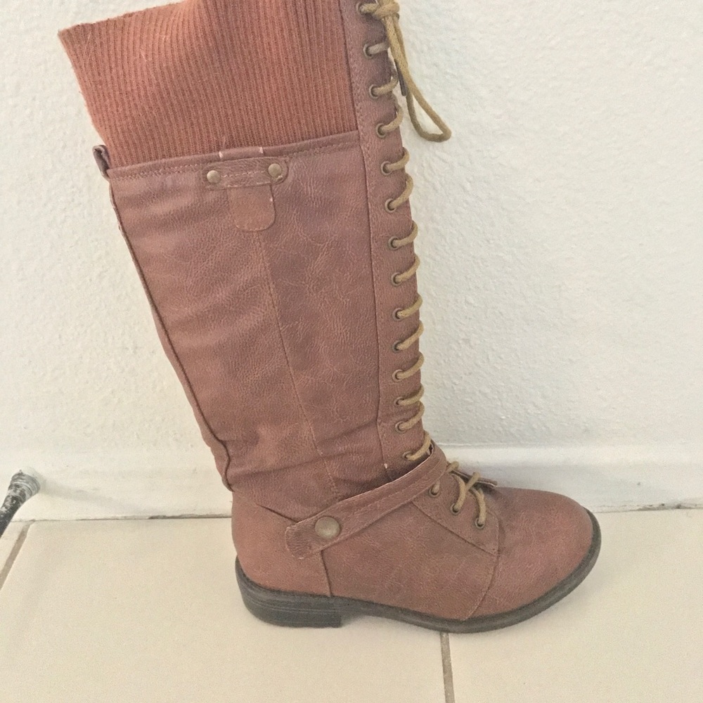 Top Moda brown lace up boots