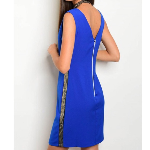 Royal Blue Body Con Dress - Picture 2 of 4