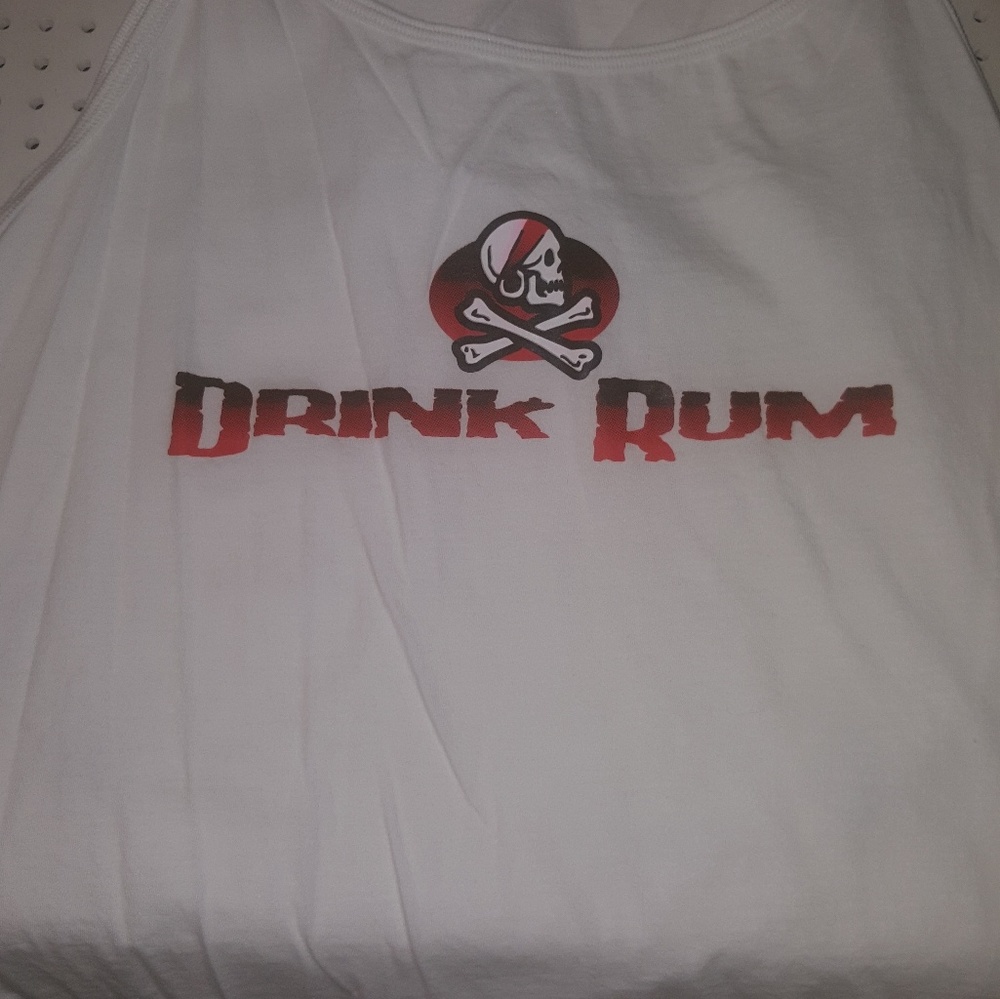 Ladies Drink Rum white soagetthi tank top XL