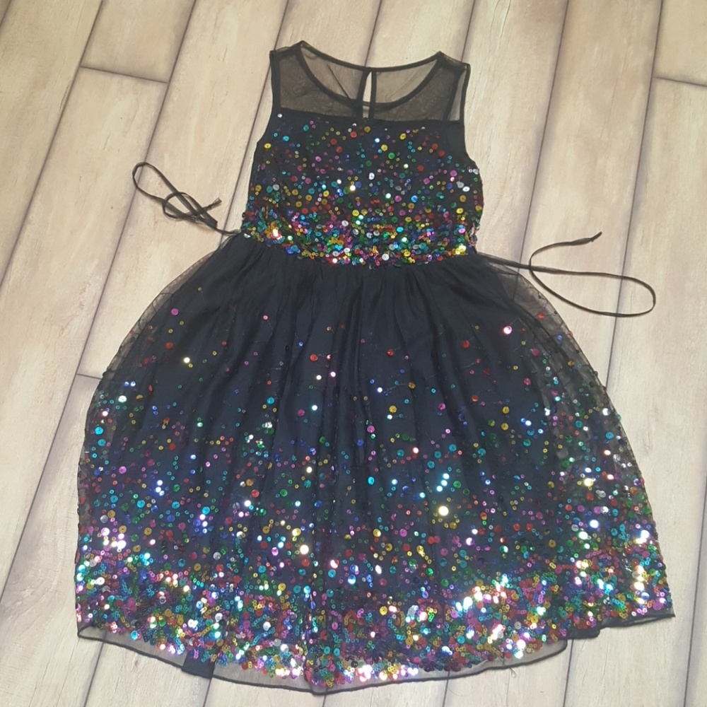 Black sequined party dressed