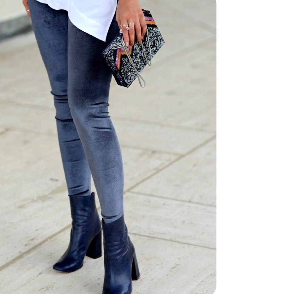 SOLD NWOT Zara Taupe Grey Velvet Leggings - Picture 3 of 4