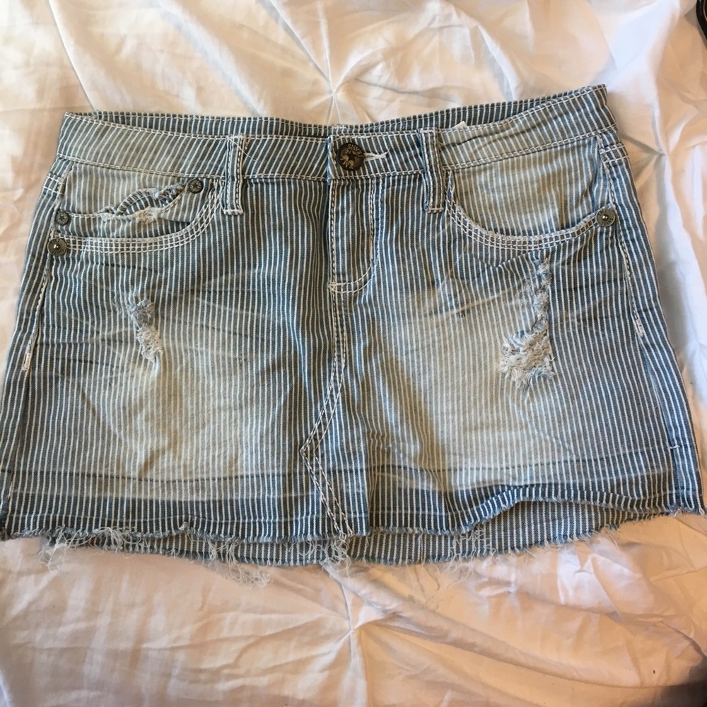 Striped Jean Skirt