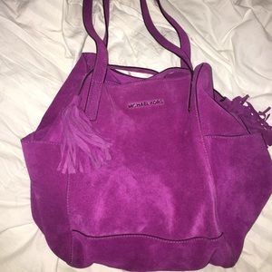 Michael Kors suede bucket bag with fringe tassels