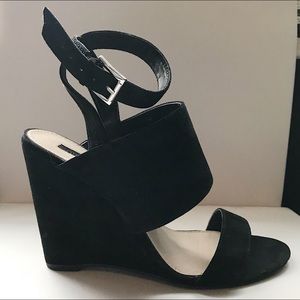 Black Suede Wedges