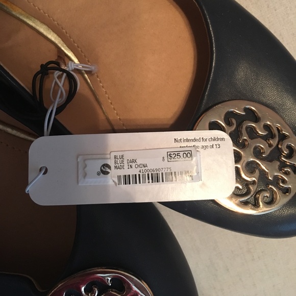 Navy Blue Charming Charlie Flats - Picture 2 of 3