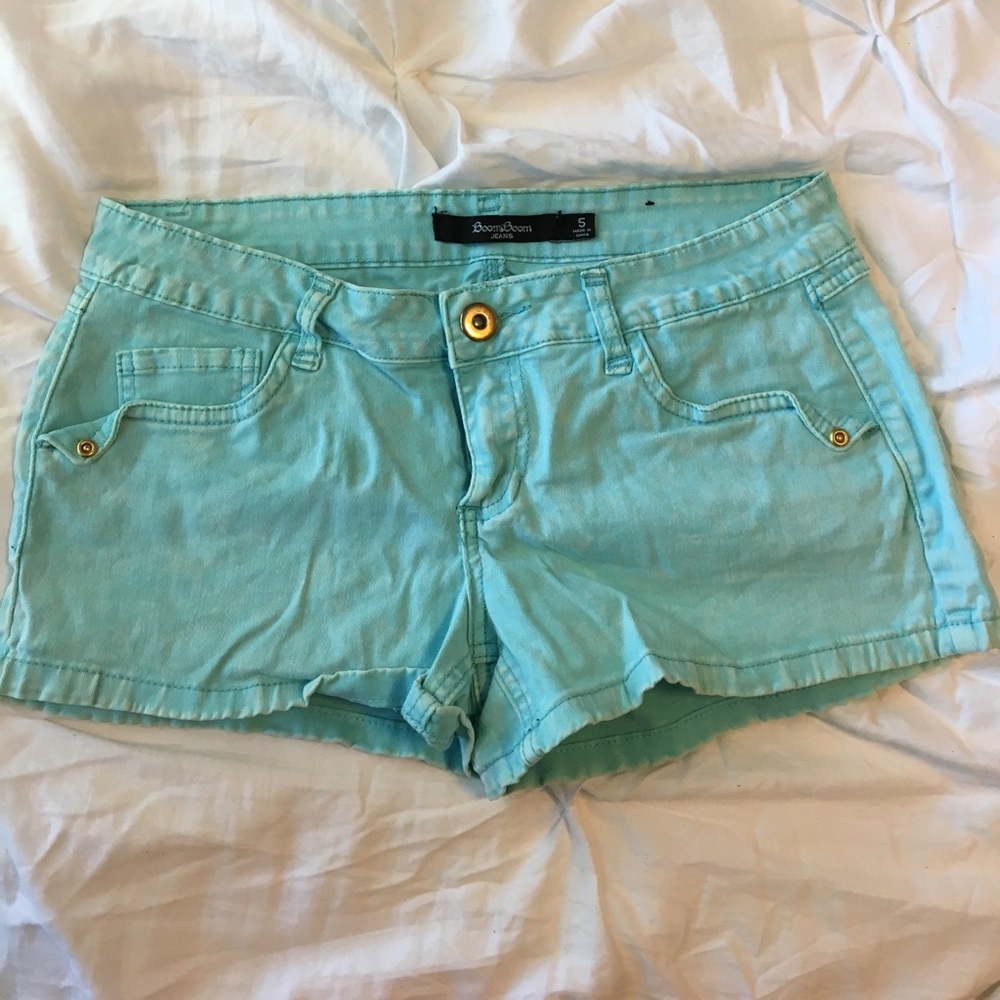 Teal Jean Shorts