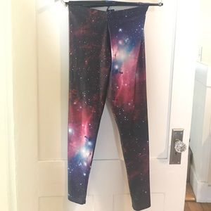 BlackMilk Purple Galaxy Leggings Medium