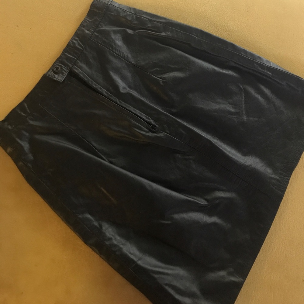 Vintage black leather skirt