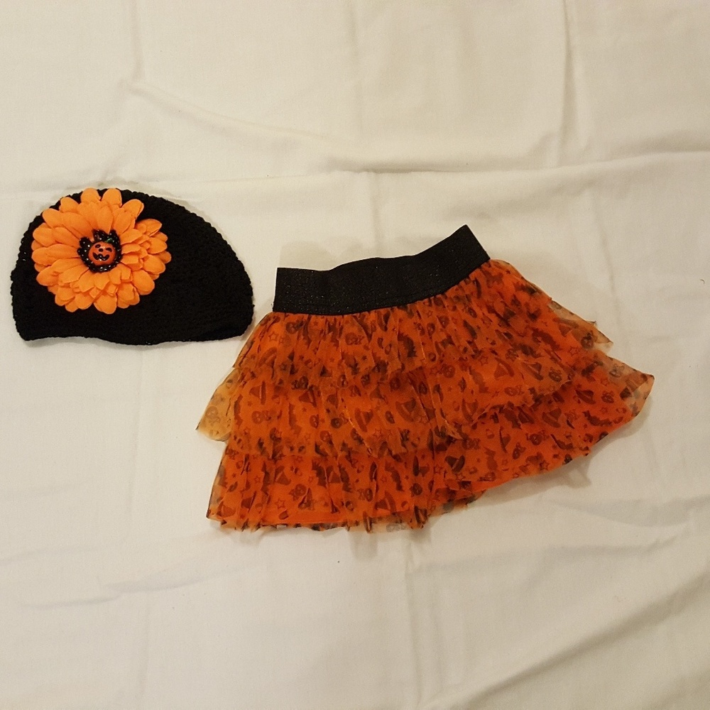 Infant Halloween Skirt and Hat