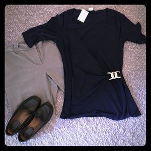 Navy blouse.