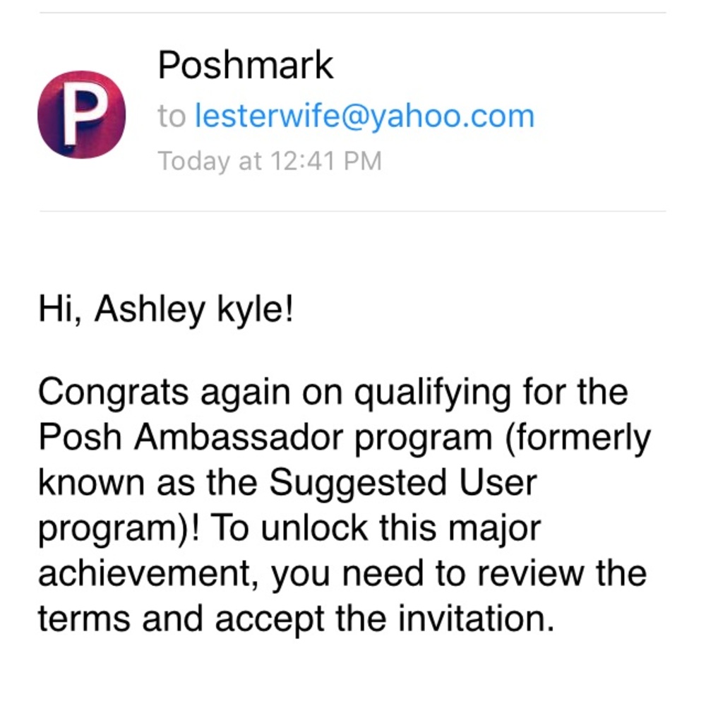 Yay posh ambassador status