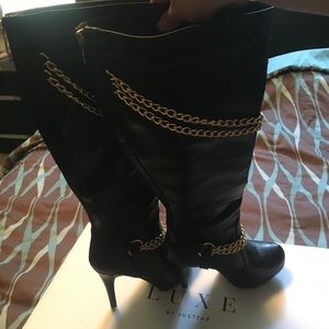 Brand new Luxe justfab boots knee high zipup