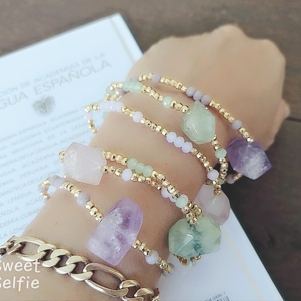 Dainty natural quartz bracelets