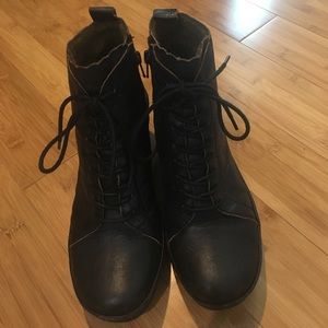 Fly London lace up wedge ankle boots