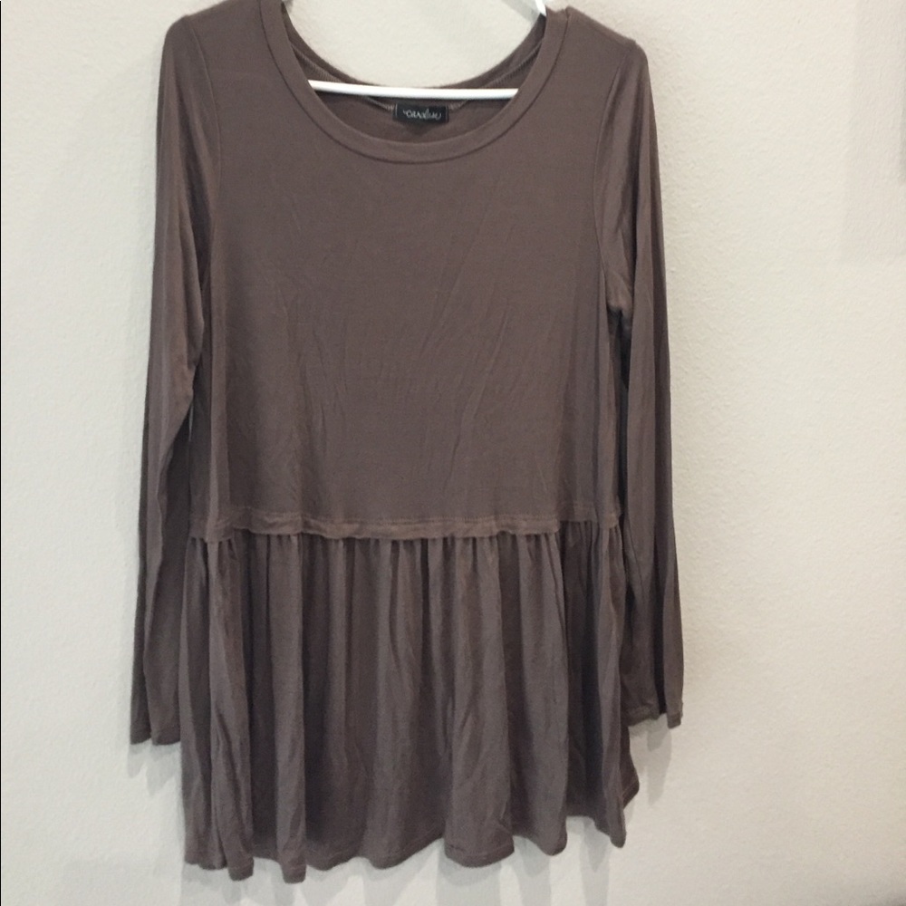 Taupe/Brown Long Sleeved Tunic