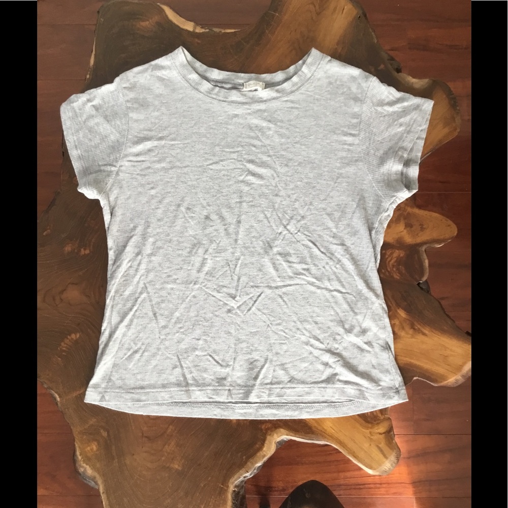 John Galt grey ribbed crop top