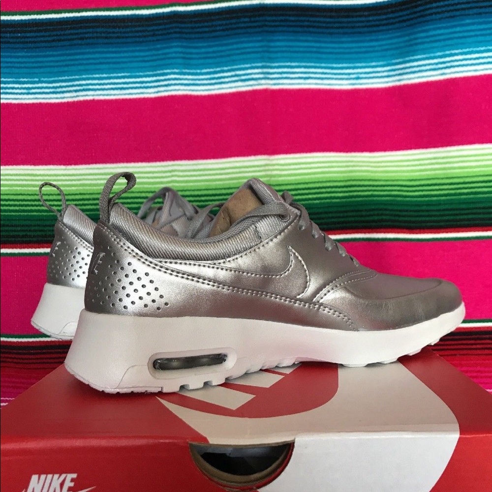 Nike Air Max Thea Silver Metallic Sneakers - Picture 5 of 8