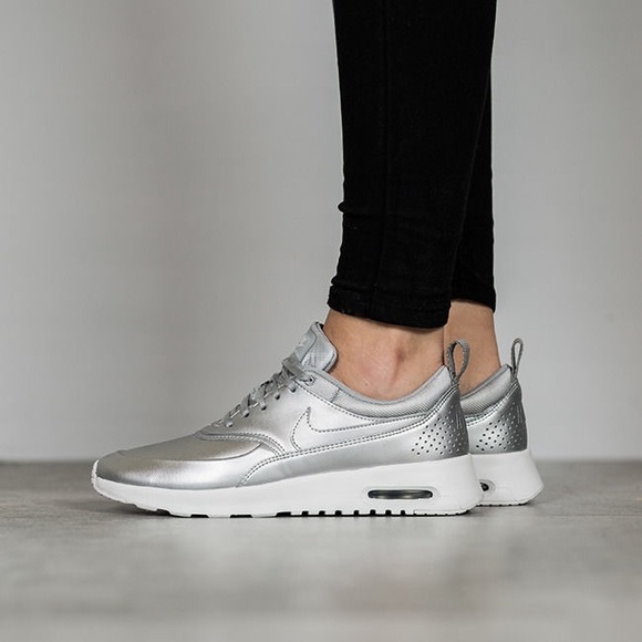 Nike Shoes - Nike Air Max Thea Silver Metallic Sneakers