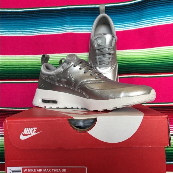 Nike Air Max Thea Silver Metallic Sneakers - Picture 3 of 8