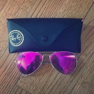 Original mirrored polarized aviator pink lens