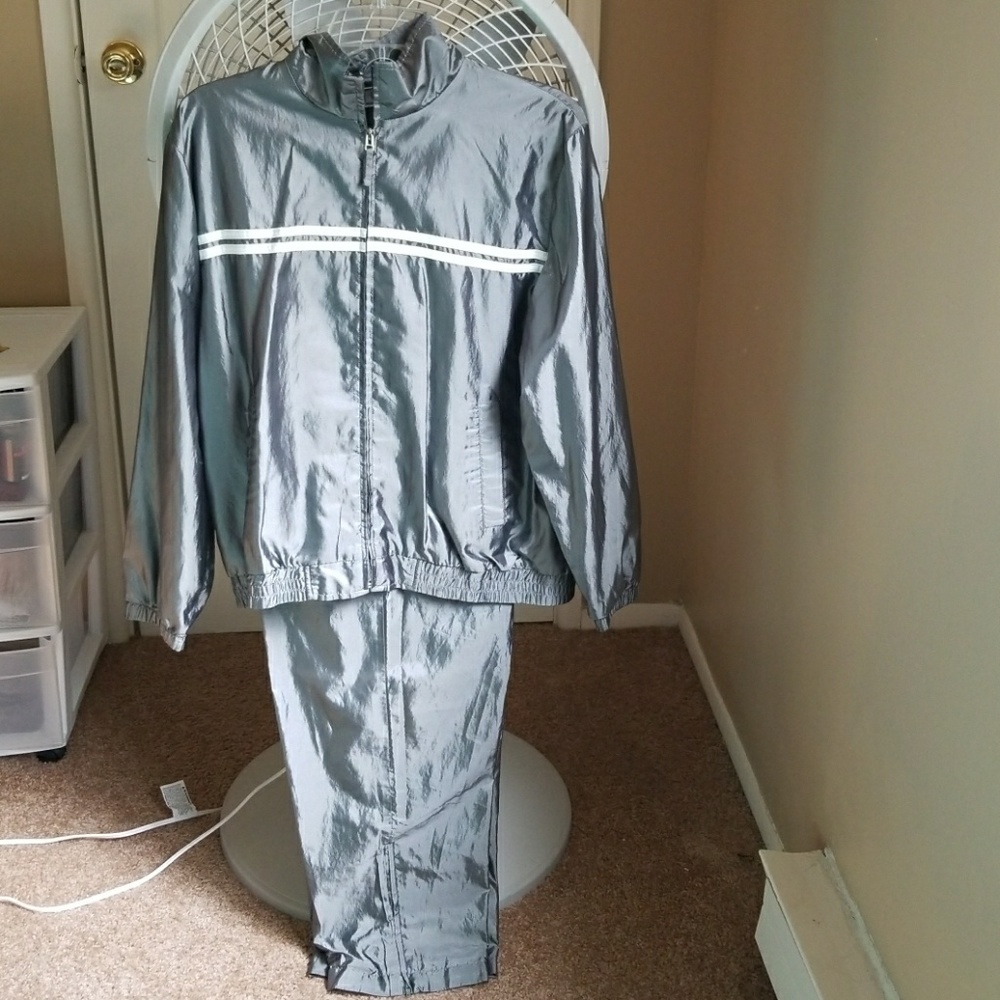 Jennifer Moore Silver Tracksuit Jacket/Pants sz. S