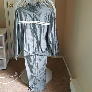 Jennifer Moore Silver Tracksuit Jacket/Pants sz. S