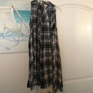 Patchwork no-sleeve dress