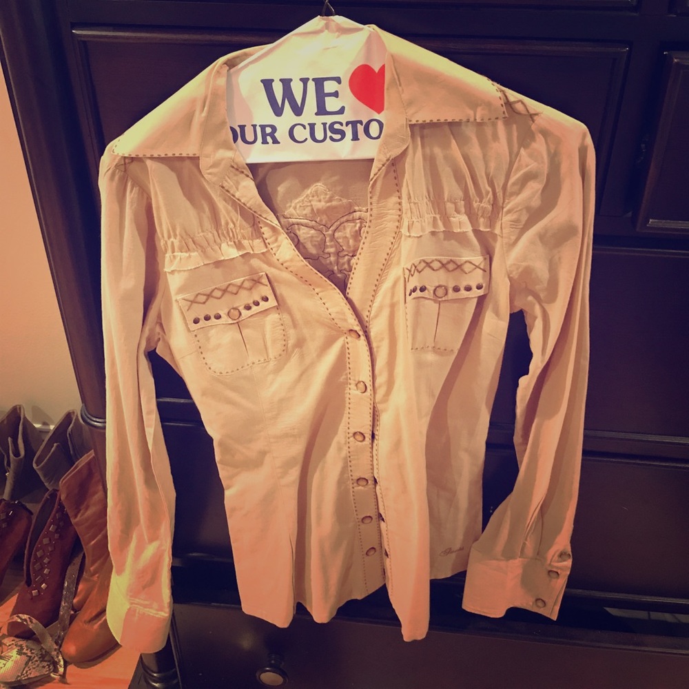 Guess button down