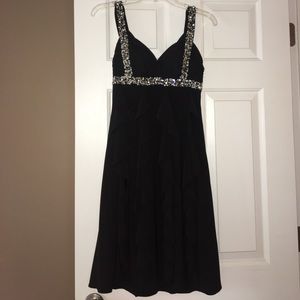 Black beaded cocktail dress