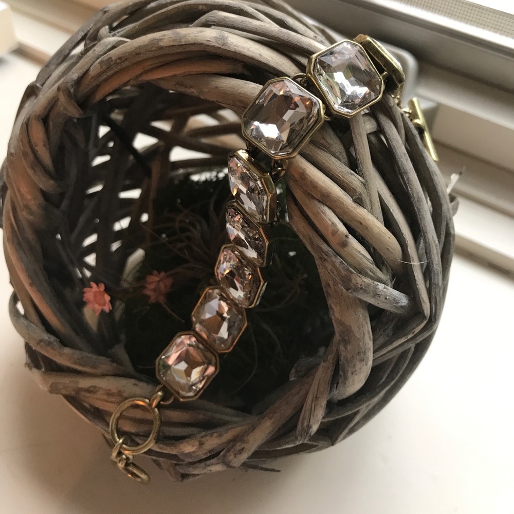 Retro Glam Square-Cut Crystal Bracelet