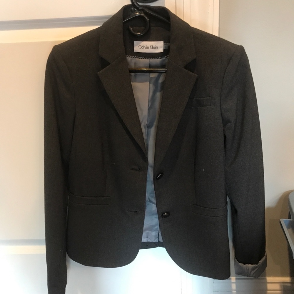 Calvin Klein suit jacket. Dark grey