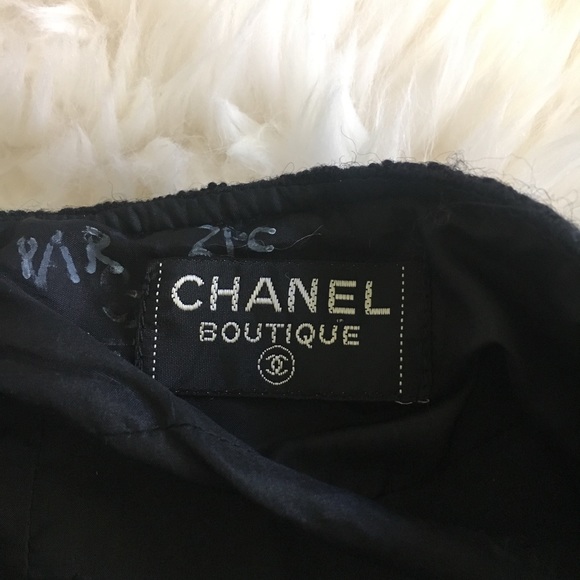 Authentic Chanel wool midi skirt houndstooth 42 M - Picture 4 of 8