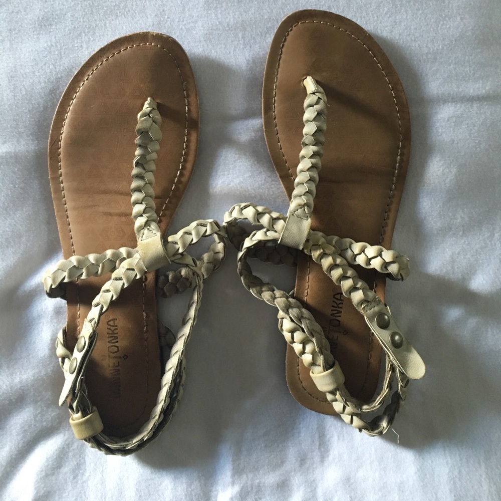 Minnetonka Braided Leather Sandals