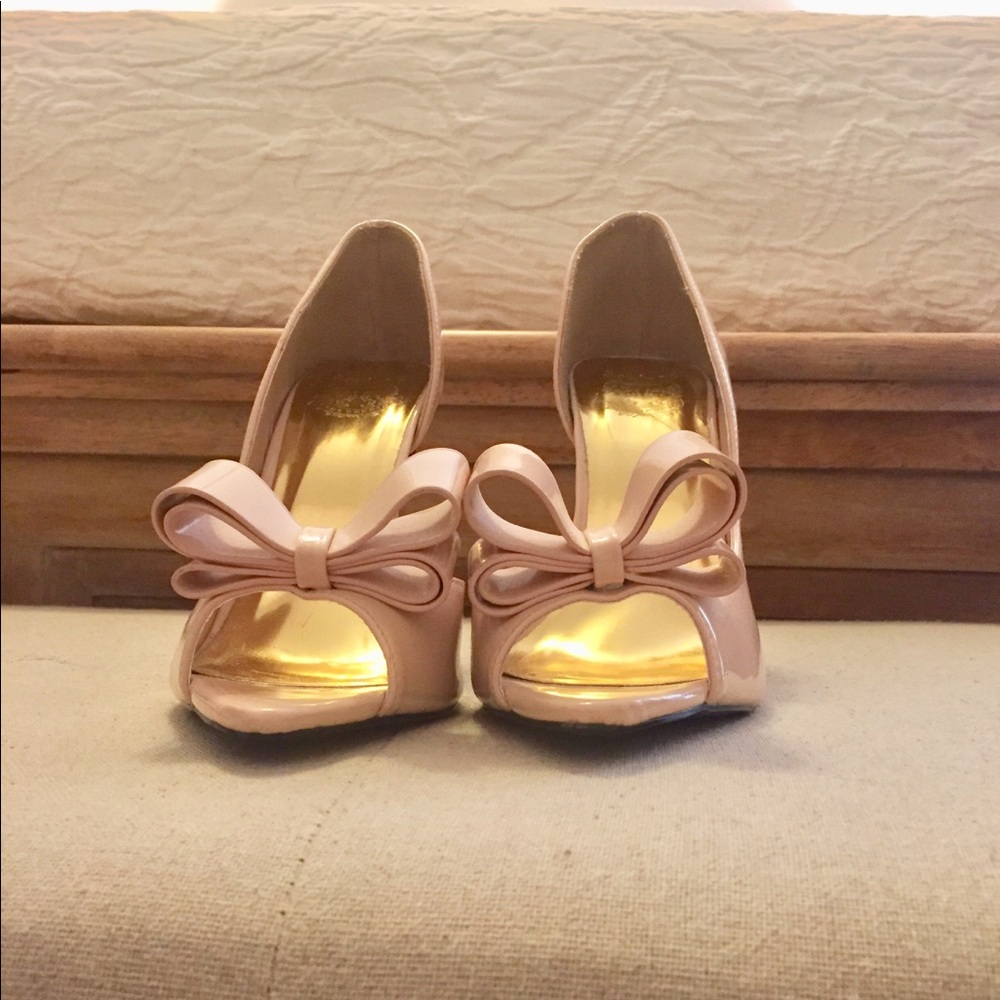 Nude Patent Leather Pumps