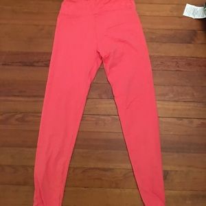 Lularoe OS solid coral leggings