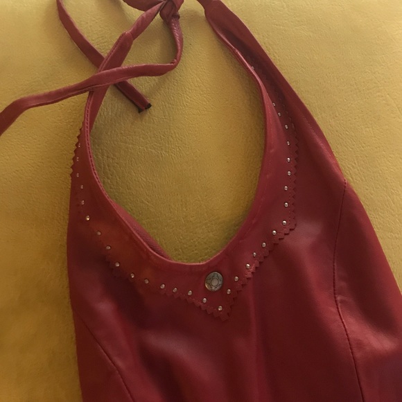 Genuine leather halter top - Picture 2 of 3