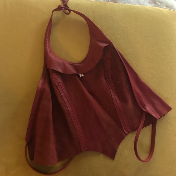 Genuine leather halter top - Picture 3 of 3