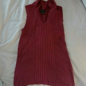 Sleeveless ribbed cable sweater top 100% silk