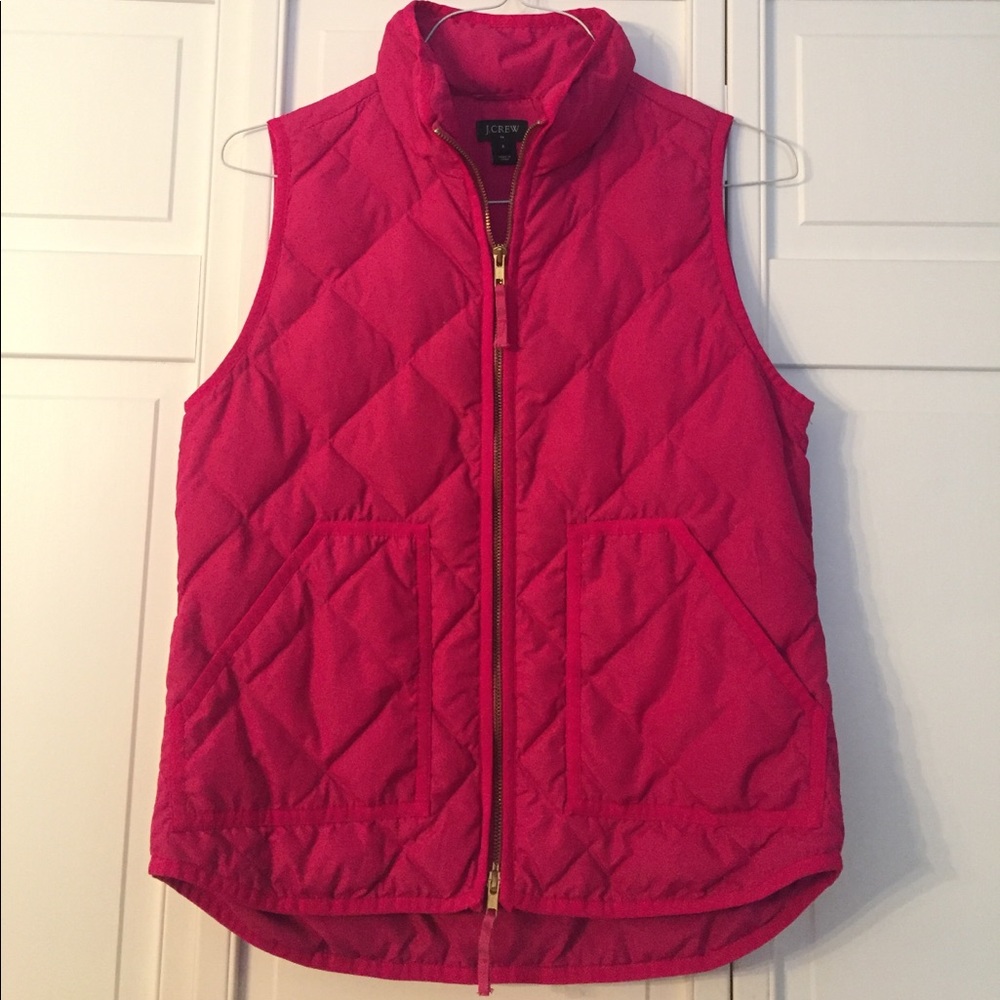 J.Crew Pink Quilted Puffer Vest