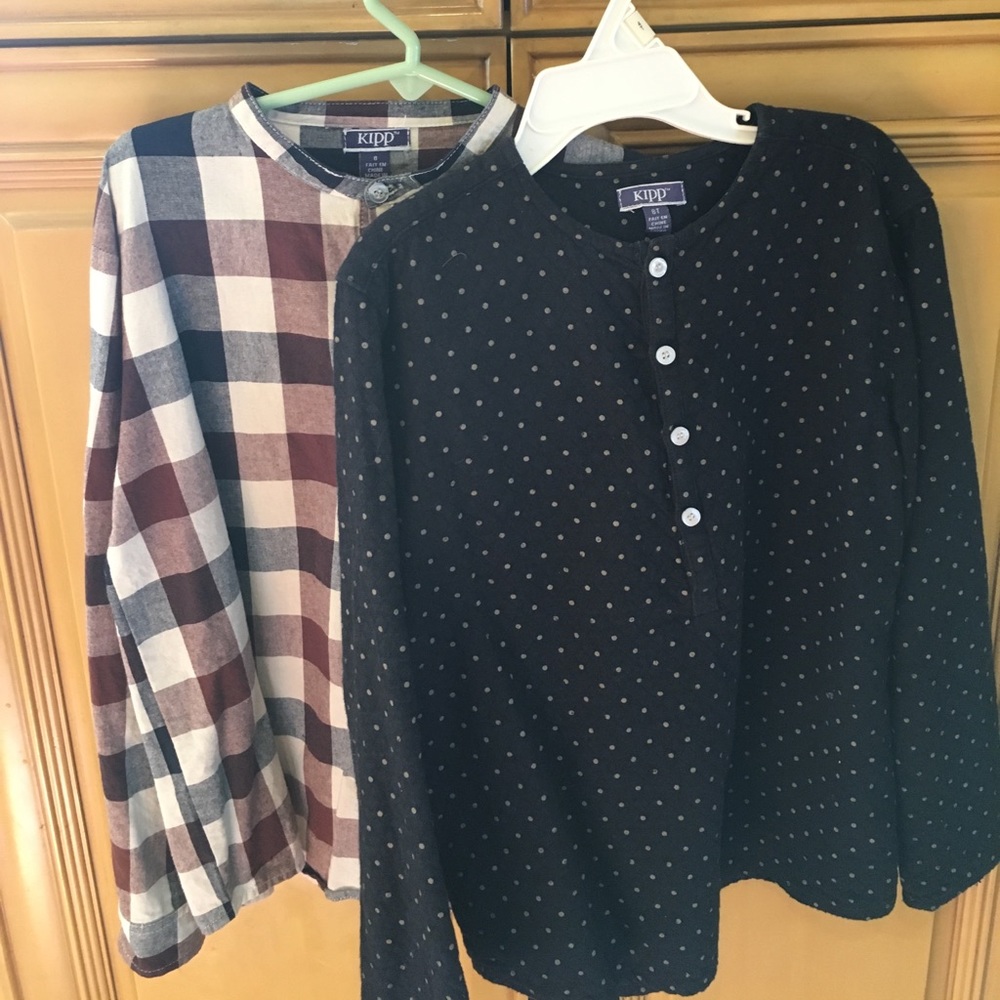 2 tunic type boys shirts size 8