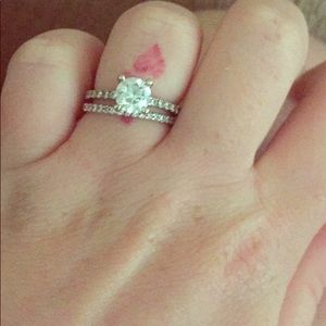 14k white gold size 6 engagement ring