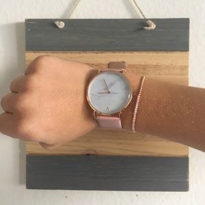 Rose gold and pink marble watch