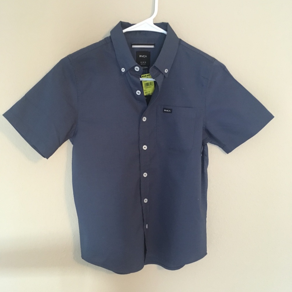 Boys RVCA Short Sleeve Button Up Shirt.