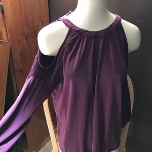 Mudd maroon long sleeve blouse