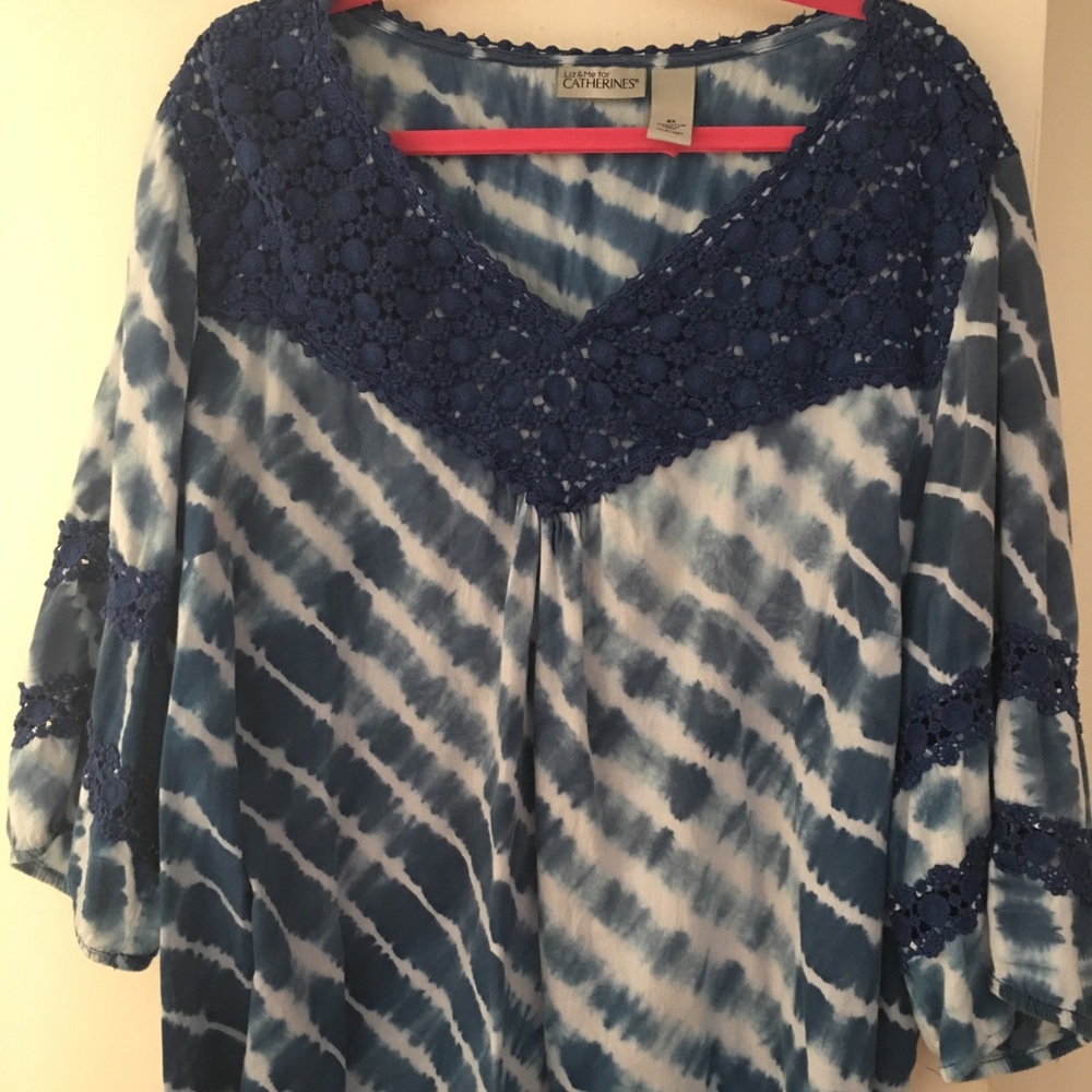 Blue/White Tie Dyed Shirt